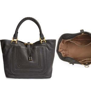 Chloe Calfskin Marcie Large Tote Bag in Black Like New